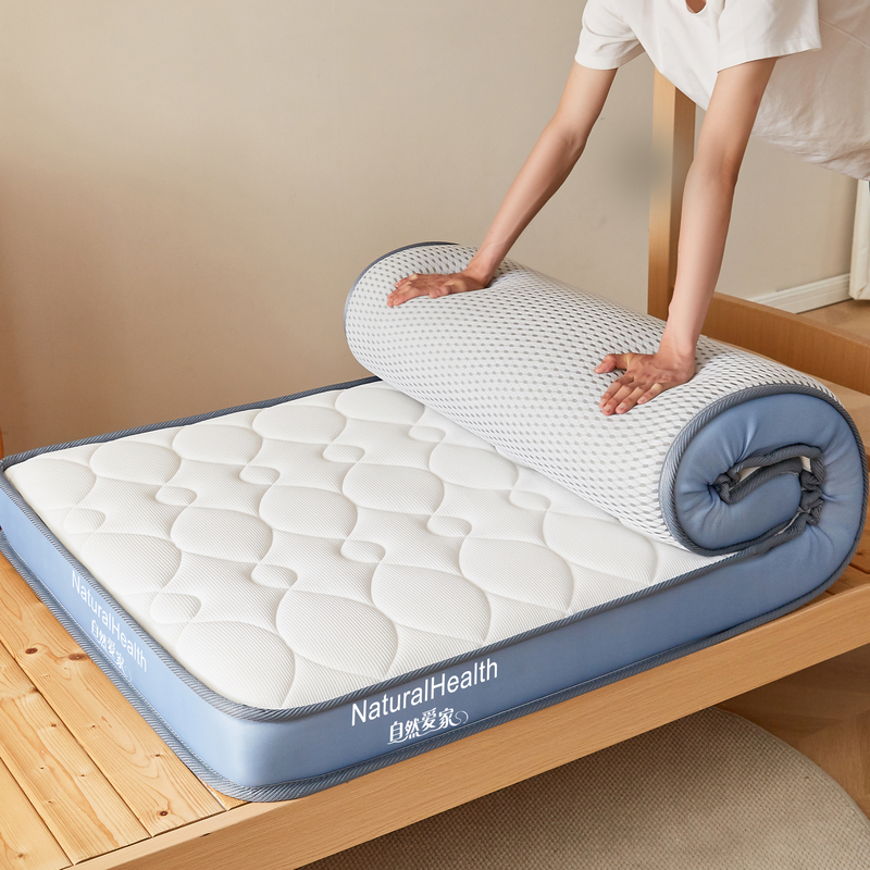 Thickened Latex Memory Foam Sponge Jute Home Tatami Floor Mat Dormitory Single/Double Soft Bed Mattress, Slightly Firm