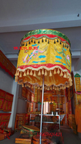 Buddhist supplies Buddha statue decoration 1 meter Longbao cover Yellow dragon umbrella Canopy drum umbrella Buddha top umbrella Yellow Luo umbrella Sutra