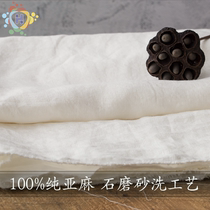 Linen fabric thickened stone frosted pure hemp high quality clothing pants wardrobes handmade fabric 