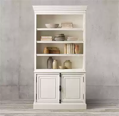 American oak four-door bookcase European simple modern all solid wood bookshelf high-grade four-story display cabinet storage cabinet