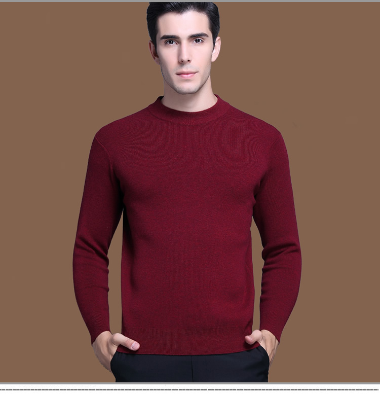Áo len cashmere mùa đông nam tinh khiết cashmere cổ tròn dày áo len trung niên nam áo len lỏng lẻo thành phố Erdos áo khoác nam