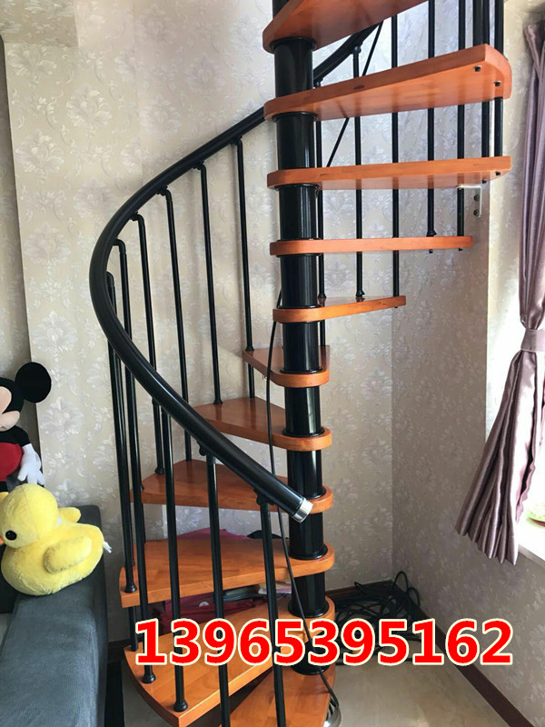 Wuhan Indoor Overall Villa Attic Villa Attic Steel Wood Duplex Leaping Beam Swivel Solid Wood Stairs Ladder Corner Stairs