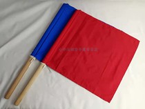 F lane red hand referee empty handle W lane competition wooden flag K referee empty