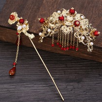 Yaoguang Pavilion original Yexiange ancient style jewelry tassel hair crown Hanfu headdress hairpin bride Xiuhe back pressure headdress