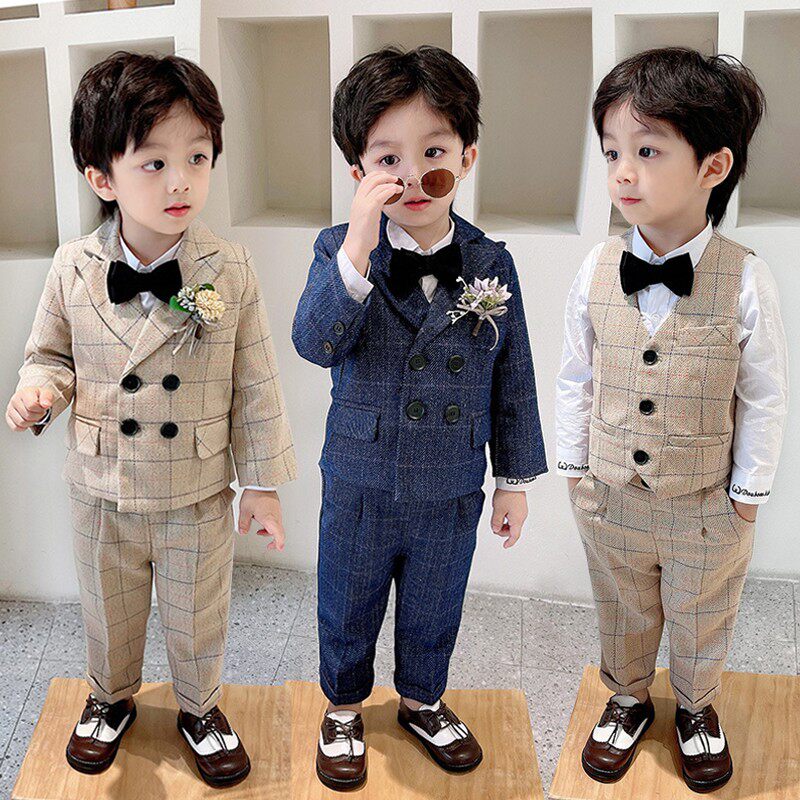 Small suit boy one year old flower wedding autumn baby suit children's birthday party dress