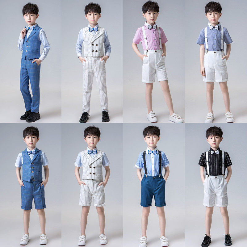 61 Kindergarten Children Host Gown Boy Cuddling Bag Pants Piano For Boys Speech Contest Costumes