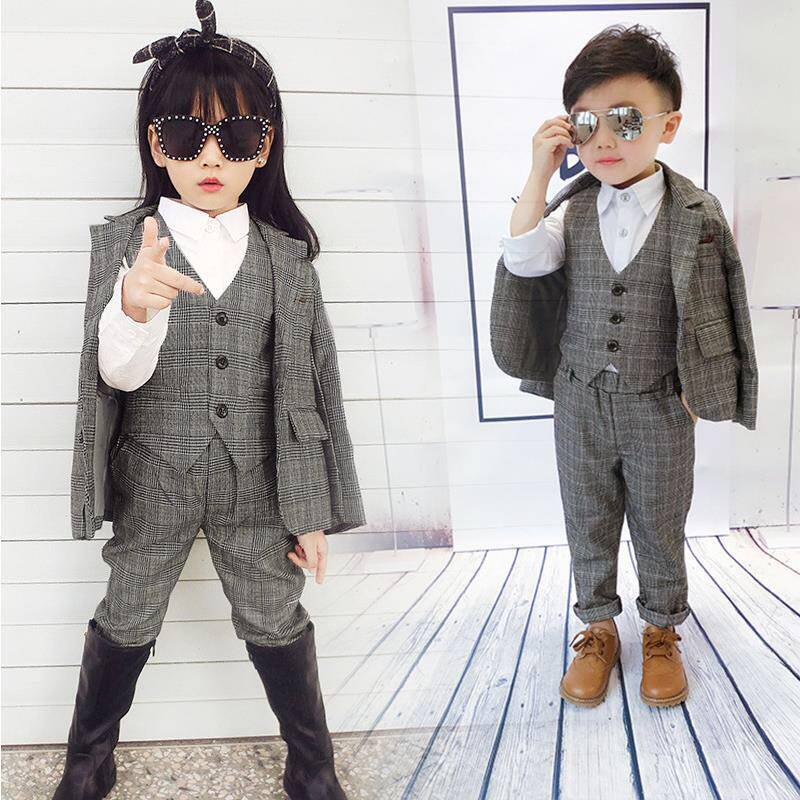 Boys and girls suits, sisters, plus velvet, children's suits, dragon and phoenix suits, autumn and winter brother and sister suits, fried street kids tide