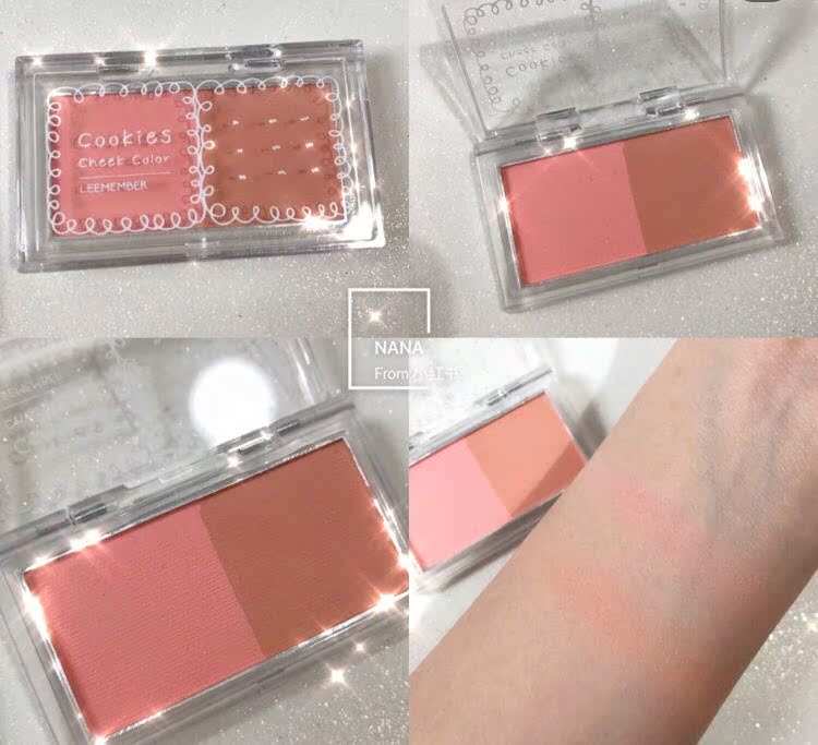 LEEMEMBER 萌 / 荔 曼 cookie hai màu má hồng tự nhiên làm sáng da cam sử dụng kép - Blush / Cochineal phan ma