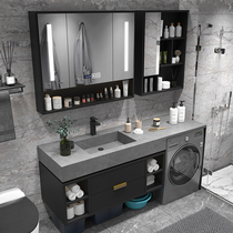 Rock board balcony washing machine companion one cabinet Cabinet combination bathroom washbasin wash table customization