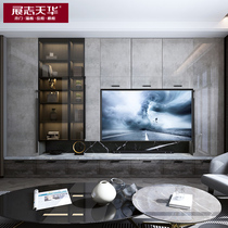 Exhibition Zhitian Warns Overall TV cabinet Modern minimalist Living room TV enclosure Integrative Wall Custom Cabinet