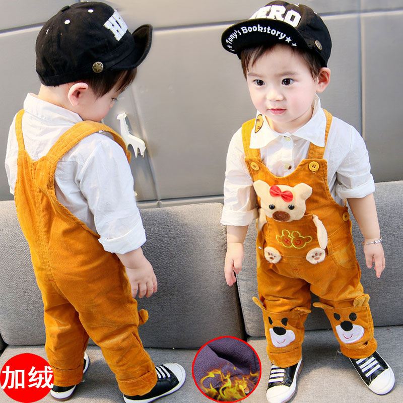 Yếm cho bé mùa thu và mùa đông Quần áo dày cho bé Quần bé gái denim dài có thể mở 0123 tuổi quần yếm cho bé gái