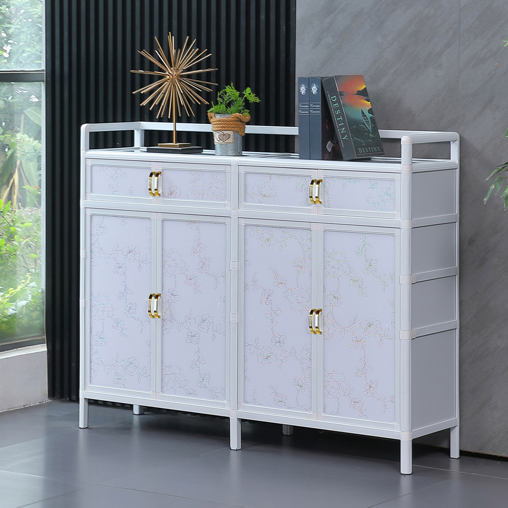 Aluminum alloy shoe cabinet household doorway simple modern waterproof sunscreen glass collection locker outdoor balcony cabinet