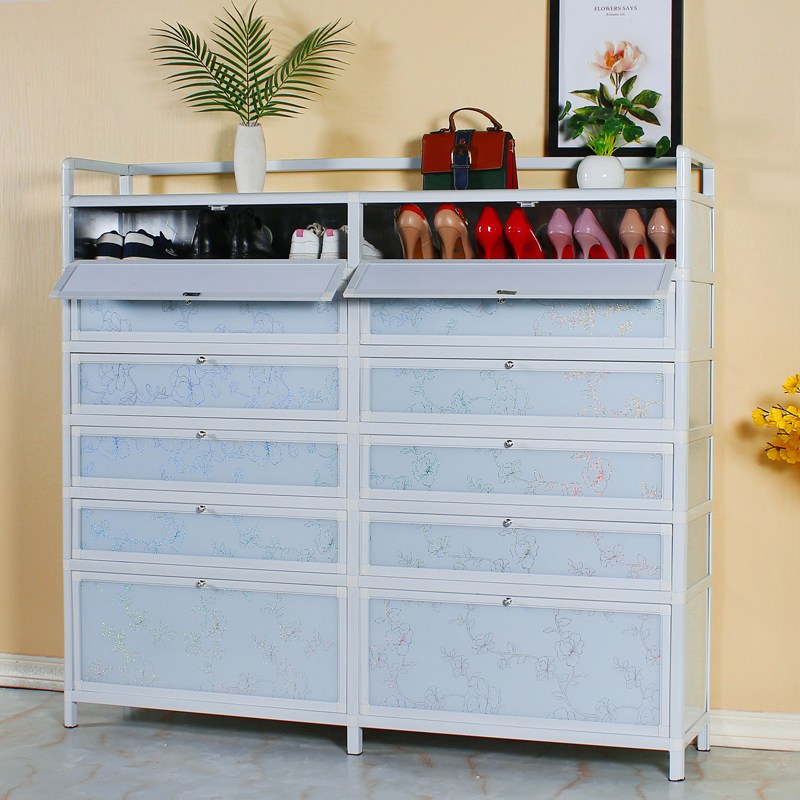 Shoe cabinet household economic balcony indoor and outdoor thick aluminum alloy glass simple waterproof sunscreen locker