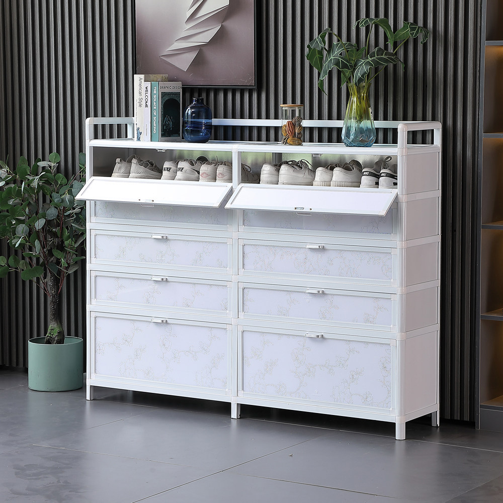 Shoe cabinet home simple multi-layer assembly thickened aluminum alloy glass waterproof sunscreen balcony storage cabinet storage cabinet