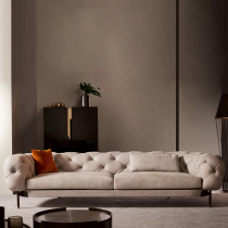 Italian light luxury style grass leather sofa high-grade imported finished skin retro minimal sofa designer