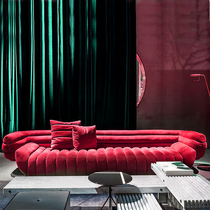 Baxter Sofa Hall Direct Dispensed Leather Imported Frosted Peel Big Sofa Italian Style Simple