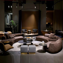 Baxter piaf taly Italian modern villa large-family arc leather sofa combined with shaped semi-circle