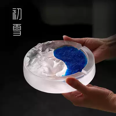 Glass ashtray creative mountain personality trend home living room fashion office ashtray Club light luxury ornaments