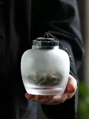 Japanese-style glass tea cans, tea storage, sealed storage tanks, small jars, small pots, Pu'er tea cans