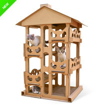 Five-story Cat Villa cat nest cat climbing frame thickened corrugated paper pastoral cat Paw Cat House with cat grab board to send cat grass