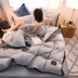 ins dày nhung ấm áp mùa đông Tinh Thể Màu Tinh gia đình bốn luật nhung san hô Levin cashmere bé cashmere lông cừu dày - Bộ đồ giường bốn mảnh chăn ga cao cấp luxury Bộ đồ giường bốn mảnh