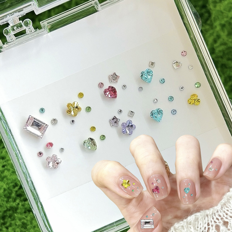 Little Monkey Style Nail Art Rhinestone Material Kit Dongzhou High-Quality Colorful Rhinestone Decorations Dazzling Nail Accessories Nail Art Materials