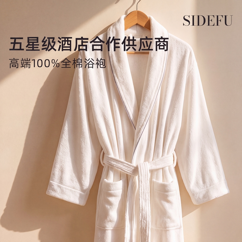 Hotel Bathrobe for Men, Five-Star Bathrobe for Women, Pure Cotton Towel Material Nightgown, Long Style Couple's All-Cotton Absorbent Nightgown Hotel Bathrobe for Men, Five-Star Bathrobe for Women, Pure Cotton Towel Material Nightgown, Long Style Couple's All-Cotton Absorbent Nightgown