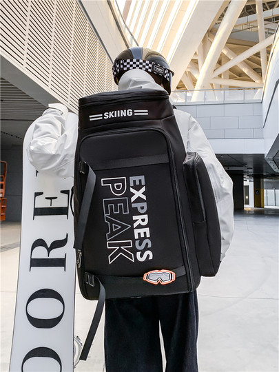 Extra large capacity ski bag, outdoor sports backpack, short-distance business trip travel bag, snowshoe helmet storage backpack, men's