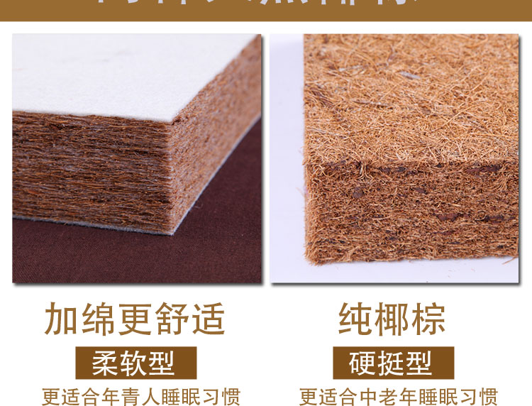 Cột sống bảo vệ dừa tự nhiên cọ nệm mat 1,8 1,5 1,2 m nệm cứng nệm mỏng cọ pad tùy chỉnh - Nệm đệm foam