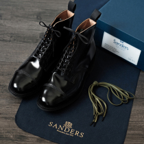 Authorized spot Sanders British military line high-top black cowhide paratroopers boots three-joint tooling boots