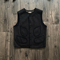 Spot GypsySons Browns Beach Japanese charcoal black heavy wool vintage brown vest