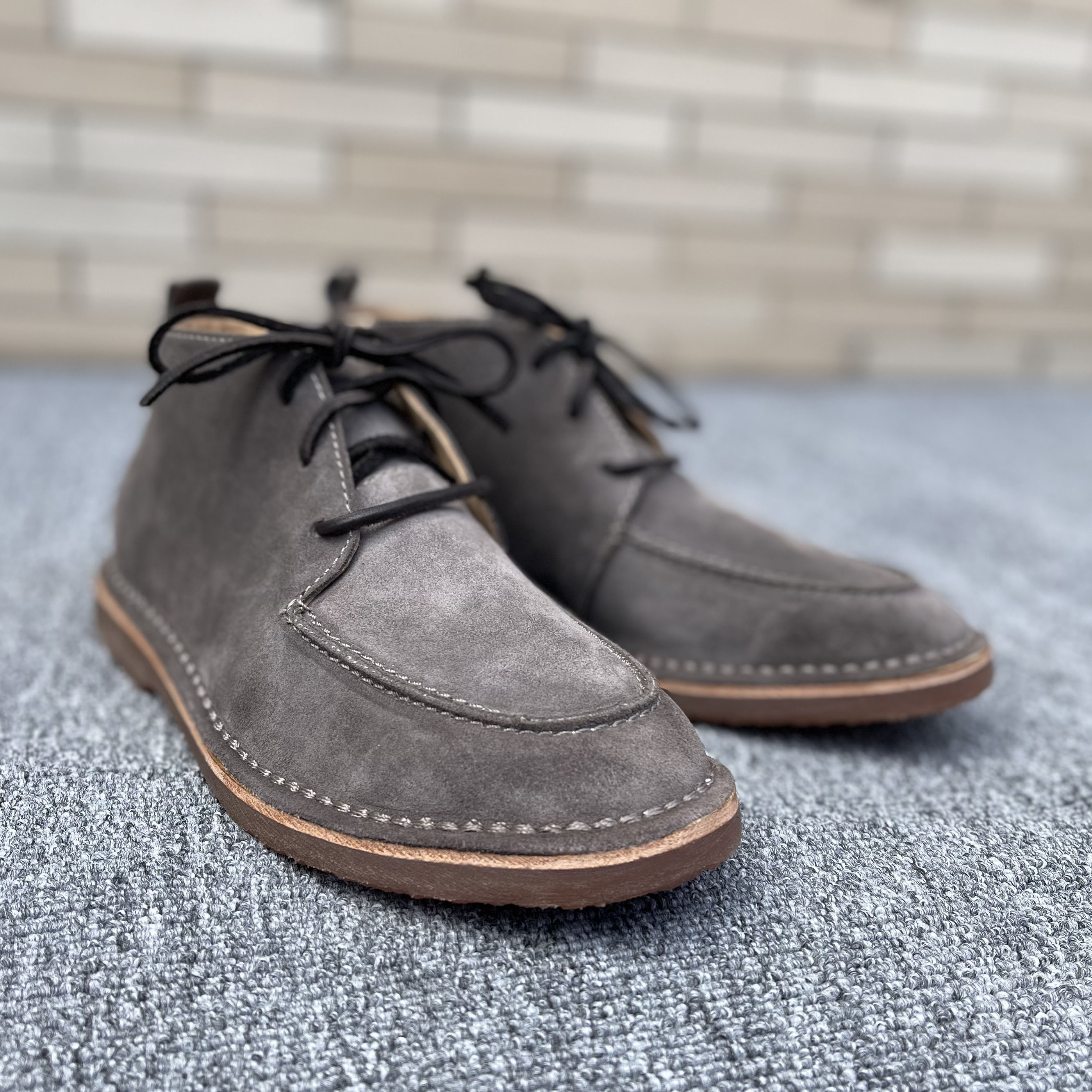 Italy 2021S Autumn Winter Waterproof Genuine Leather Men Casual Shoes Desert Short Boots Retro Genuine Leather Calf Leather Boots