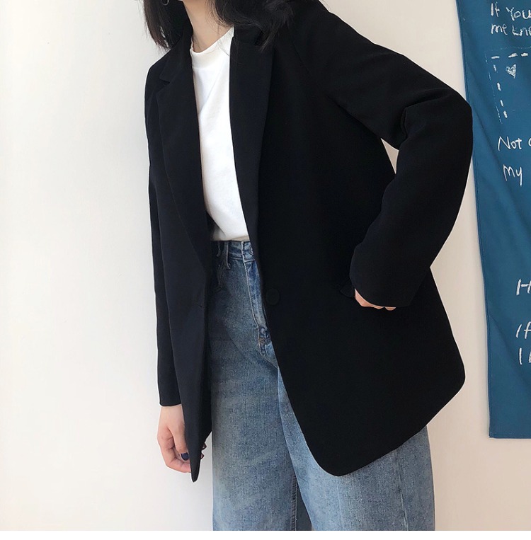 MSstudio2018 mùa thu mới Hàn Quốc nhỏ màu đen phù hợp với áo khoác nữ nữ giản dị sang trọng vest trắng nữ
