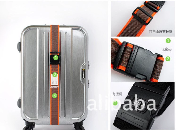 Trường hợp xe đẩy du lịch hành lý phụ kiện liên quan với dây đeo màu khóa với hành lý khóa dây đeo