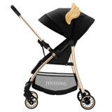 Детская сверхлегкая портативная простая складная прогулочная коляска с сидением с зонтиком, можно сидеть и лежать