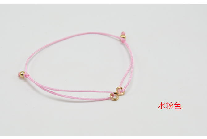 Phiên bản tiếng Hàn đơn giản 14K túi vàng 8 chữ tình yêu vô hạn tinh xảo đỏ dây đeo chân đen dây chân vòng chân nữ sinh viên quà tặng lắc chân vàng pnj
