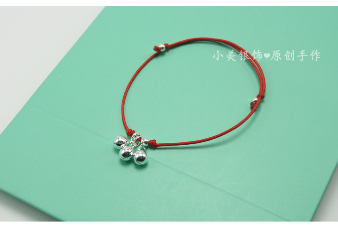 Phiên bản tiếng Nhật và Hàn Quốc của đơn giản 925 sterling bạc đa dây đỏ chân dây thừng mỏng mắt cá chân vòng đeo tay nam và nữ quà tặng dây đen vòng đeo tay màu đỏ lắc chân nữ thủ công