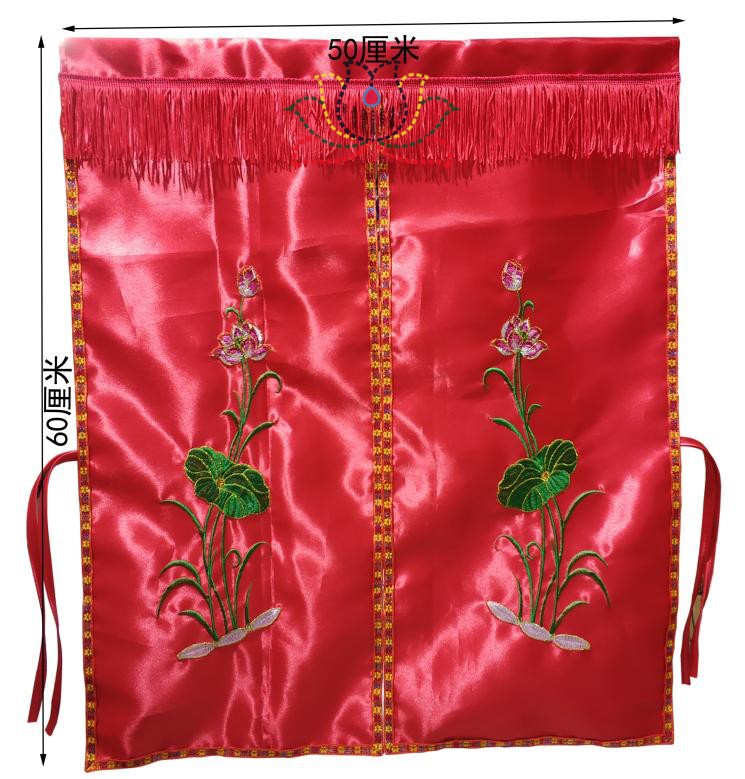 Direct sale Buddha niche Buddhist curtains Home Red Lotus Embroidery Buddha Buddat Buddhist Hall Hanging Curtain small door Curtain Mantle Tent Curtain background cloth curtain