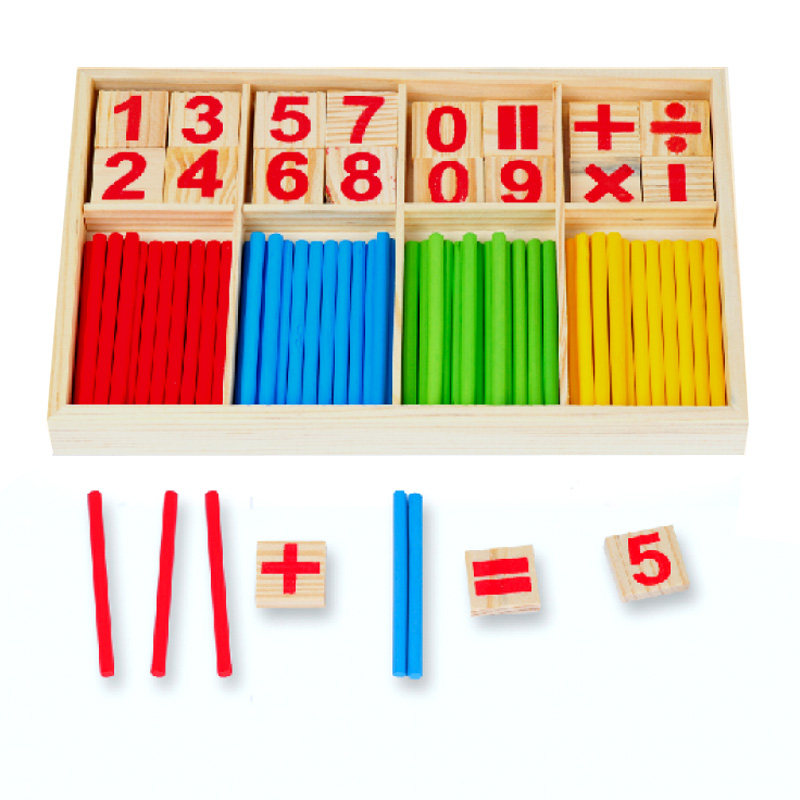 Children's Montessori number stick Montessori early education teaching aids Baby wooden toy Kindergarten arithmetic stick