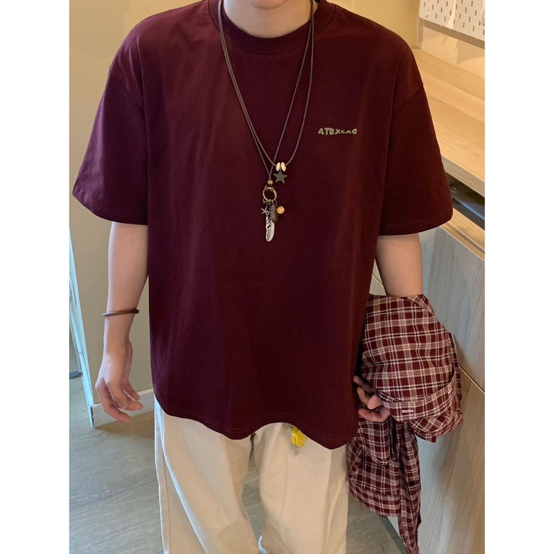 Yuy Shop Shows White Burgundy! Summer Design Printed Body T-Shirt for Men and Women, Loose Short Sleeves Yuy Shop Shows White Burgundy! Summer Design Printed Body T-Shirt for Men and Women, Loose Short Sleeves