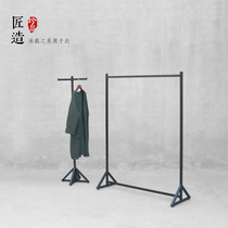 Black simple clothing store display stand for men and women clothes shelf hangers