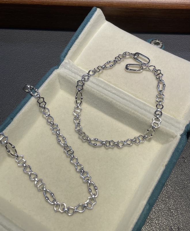 S925 Silver Platinum-Plated Lucky Eye Figure-Eight Bracelet DIY Half-Bead Half-Chain Versatile Extension Chain