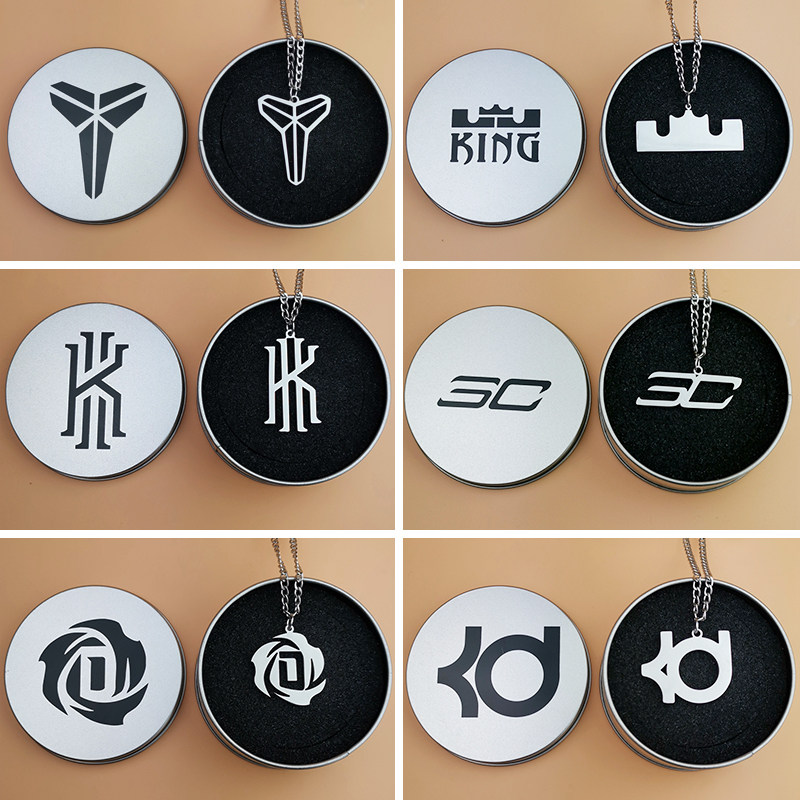 NBA basketball necklace star James Kobe Curry Owen Ross titanium steel pendant jewelry souvenirs around