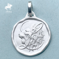 European and American silver accessories S925 pure silver handmade retro reliever lions Pendant Lovers Birthday Gifts for men and women