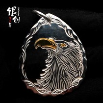 Yinchuji Jian kenkikuchi Silver Cake Pendant 925 Brand 24K Golden Mouth Eagle Handmade Takahashi Yulang Lin Junjie