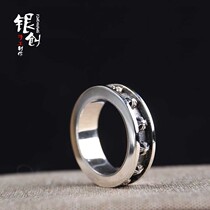 Silver Chuang CH cruciferous 925 sterling silver ring Zhu Yilong men and women tombstone ring locomotive domineering personality