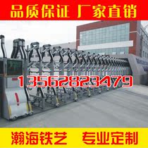 Electric telescopic door Automatic shrinking door Remote control Stainless steel electric door segmented door White steel telescopic door entry door