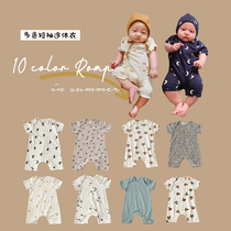 Infants and young children summer cotton-clad clothes baby out of jumpsuit newborn envelope collar clothes clothes climbing clothes