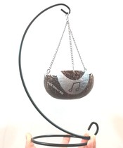 Innovative natural coconut shell crafts unique pen holder snack plate flower pot storage container multi-purpose music symbol coconut carving