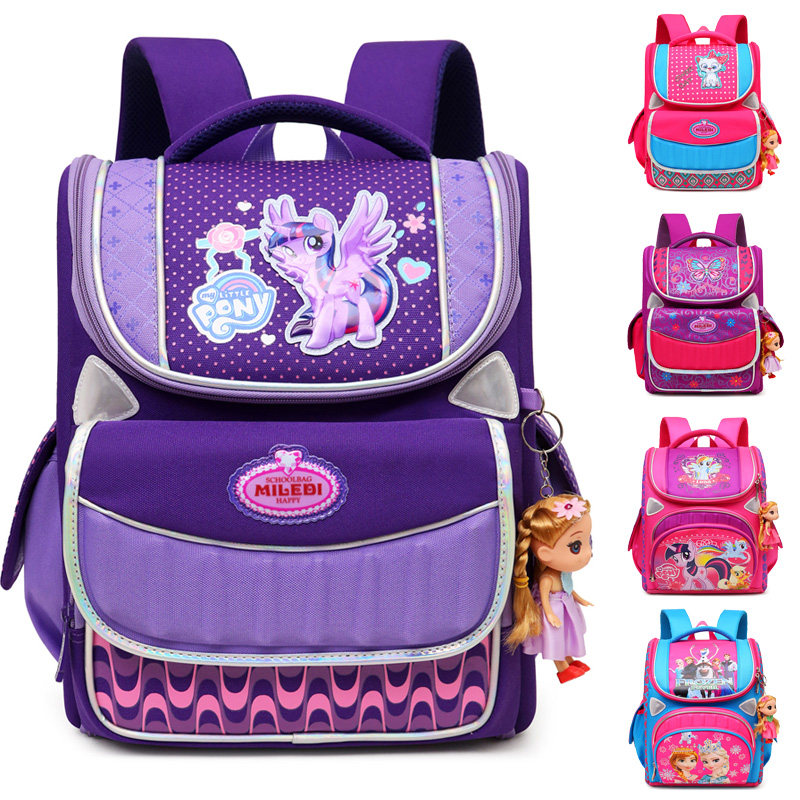 Russian children's bookbag girl boy pony Rainbow pony 1 - 3 grade 6 - 9 year old girl guard shoulder bag